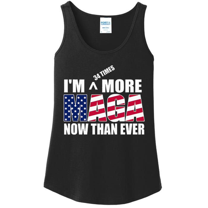 IM 34 Times More Maga Now Than Ever Felon Trump 2024 Ladies Essential Tank