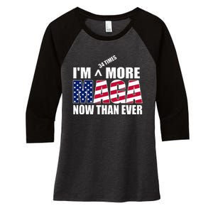 IM 34 Times More Maga Now Than Ever Felon Trump 2024 Women's Tri-Blend 3/4-Sleeve Raglan Shirt