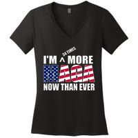 IM 34 Times More Maga Now Than Ever Felon Trump 2024 Women's V-Neck T-Shirt