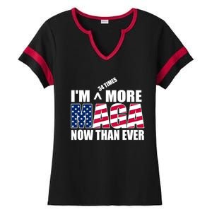 IM 34 Times More Maga Now Than Ever Felon Trump 2024 Ladies Halftime Notch Neck Tee