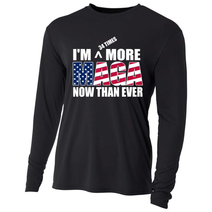 IM 34 Times More Maga Now Than Ever Felon Trump 2024 Cooling Performance Long Sleeve Crew