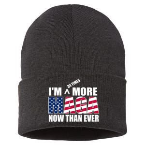 IM 34 Times More Maga Now Than Ever Felon Trump 2024 Sustainable Knit Beanie