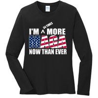 IM 34 Times More Maga Now Than Ever Felon Trump 2024 Ladies Long Sleeve Shirt