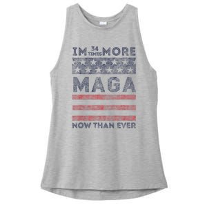 IM 34 Times More Maga Now Than Ever Felon Trump 2024 Ladies PosiCharge Tri-Blend Wicking Tank