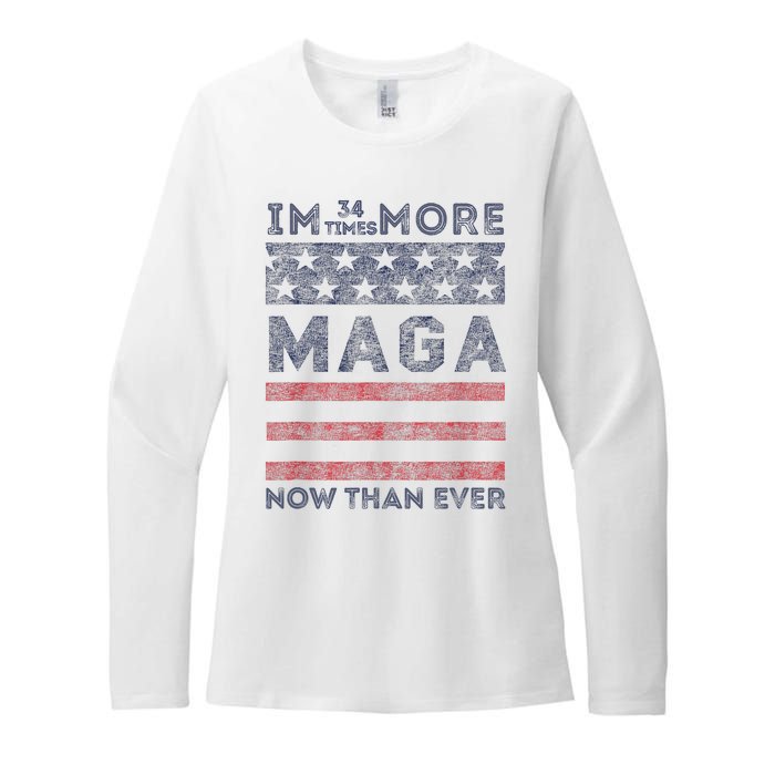 IM 34 Times More Maga Now Than Ever Felon Trump 2024 Womens CVC Long Sleeve Shirt