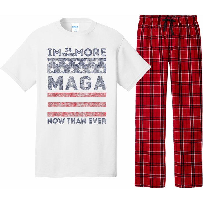 IM 34 Times More Maga Now Than Ever Felon Trump 2024 Pajama Set