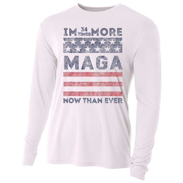 IM 34 Times More Maga Now Than Ever Felon Trump 2024 Cooling Performance Long Sleeve Crew