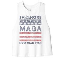 IM 34 Times More Maga Now Than Ever Felon Trump 2024 Women's Racerback Cropped Tank