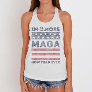 IM 34 Times More Maga Now Than Ever Felon Trump 2024 Women's Knotted Racerback Tank