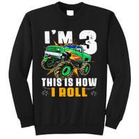 I'm 3 This is how I roll Monster Truck 3rd Birthday Sweatshirt