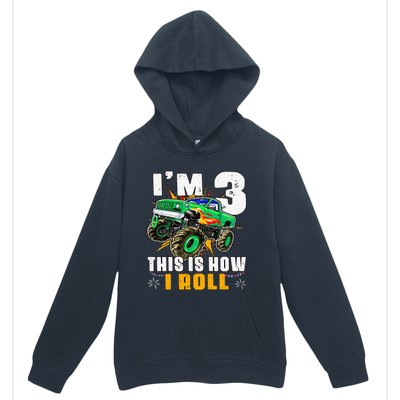 I'm 3 This is how I roll Monster Truck 3rd Birthday Urban Pullover Hoodie