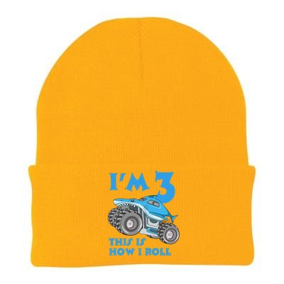 I'm 3 This Is How I Roll Monster Truck 3rd Birthday Knit Cap Winter Beanie