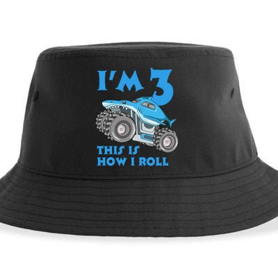 I'm 3 This Is How I Roll Monster Truck 3rd Birthday Sustainable Bucket Hat