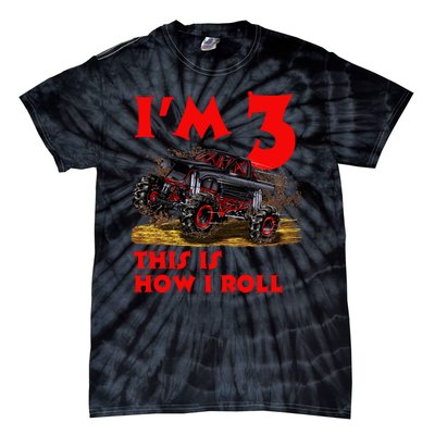 I'm 3 This Is How I Roll Monster Truck Tie-Dye T-Shirt