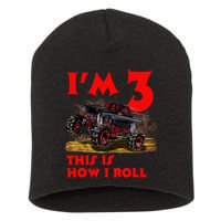 I'm 3 This Is How I Roll Monster Truck Short Acrylic Beanie