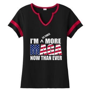 IM 34 Times More Maga Now Than Ever Felon Trump 2024 Ladies Halftime Notch Neck Tee