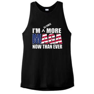 IM 34 Times More Maga Now Than Ever Felon Trump 2024 Ladies PosiCharge Tri-Blend Wicking Tank