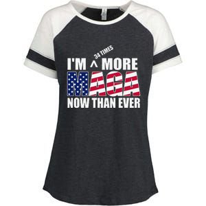 IM 34 Times More Maga Now Than Ever Felon Trump 2024 Enza Ladies Jersey Colorblock Tee