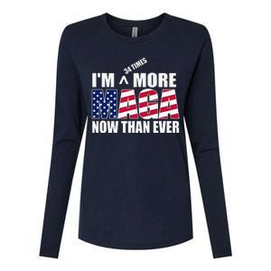 IM 34 Times More Maga Now Than Ever Felon Trump 2024 Womens Cotton Relaxed Long Sleeve T-Shirt