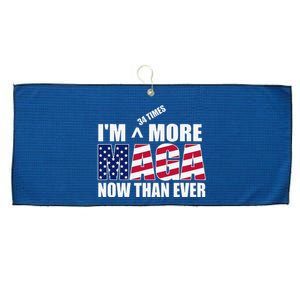 IM 34 Times More Maga Now Than Ever Felon Trump 2024 Large Microfiber Waffle Golf Towel