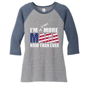 IM 34 Times More Maga Now Than Ever Felon Trump 2024 Women's Tri-Blend 3/4-Sleeve Raglan Shirt