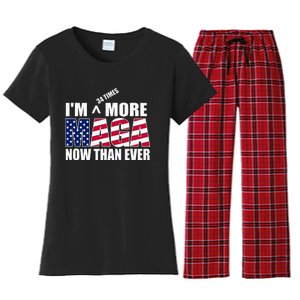 Im 34 Times More Maga Now Than Ever Women's Flannel Pajama Set