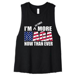 Im 34 Times More Maga Now Than Ever Women's Racerback Cropped Tank