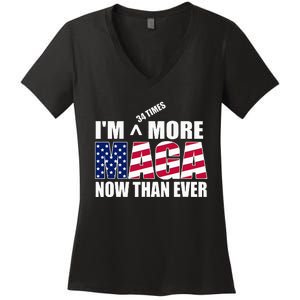 Im 34 Times More Maga Now Than Ever Women's V-Neck T-Shirt