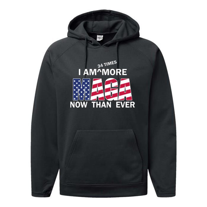 I’M 34 Times More Maga Now Than Ever Performance Fleece Hoodie