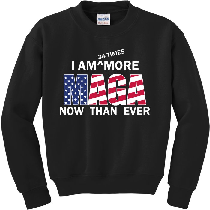 I’M 34 Times More Maga Now Than Ever Kids Sweatshirt