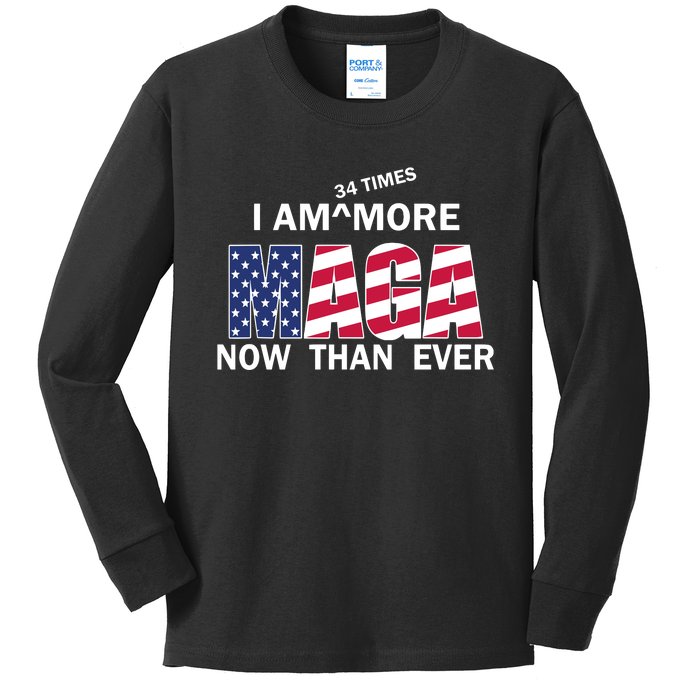 I’M 34 Times More Maga Now Than Ever Kids Long Sleeve Shirt