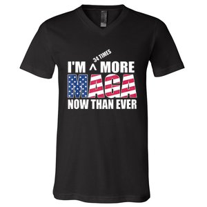 IM 34 Times More Maga Now Than Ever Felon Trump 2024 V-Neck T-Shirt