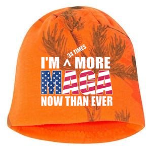 IM 34 Times More Maga Now Than Ever Felon Trump 2024 Kati - Camo Knit Beanie