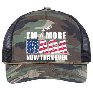 IM 34 Times More Maga Now Than Ever Felon Trump 2024 Retro Rope Trucker Hat Cap