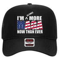 IM 34 Times More Maga Now Than Ever Felon Trump 2024 High Crown Mesh Back Trucker Hat