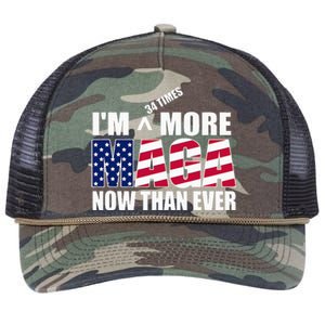 IM 34 Times More Maga Now Than Ever Felon Trump 2024 Retro Rope Trucker Hat Cap