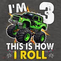 IM 3 This Is How I Roll Monster Truck 3rd Birthday Vector Backpack