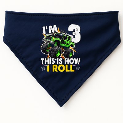 IM 3 This Is How I Roll Monster Truck 3rd Birthday USA-Made Doggie Bandana