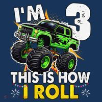 IM 3 This Is How I Roll Monster Truck 3rd Birthday Drawstring Bag