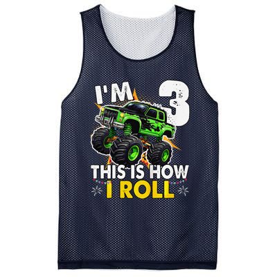 IM 3 This Is How I Roll Monster Truck 3rd Birthday Mesh Reversible Basketball Jersey Tank