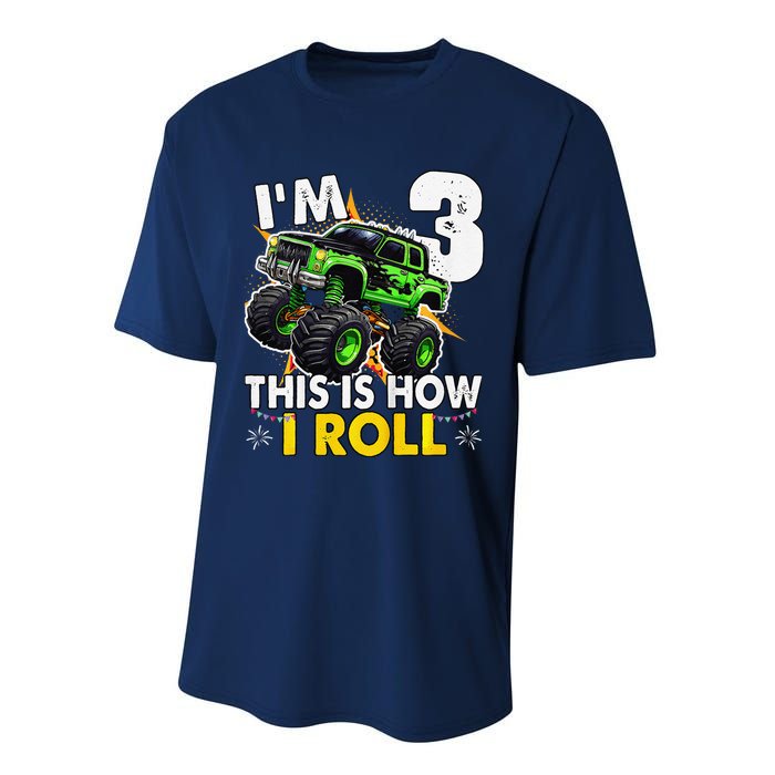 IM 3 This Is How I Roll Monster Truck 3rd Birthday Performance Sprint T-Shirt