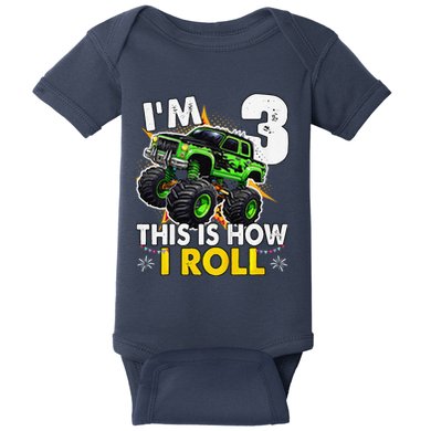 IM 3 This Is How I Roll Monster Truck 3rd Birthday Baby Bodysuit