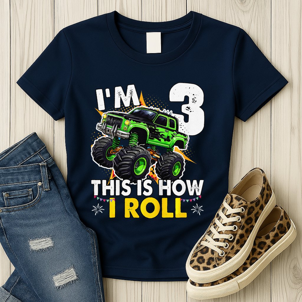 IM 3 This Is How I Roll Monster Truck 3rd Birthday Womens T-Shirt