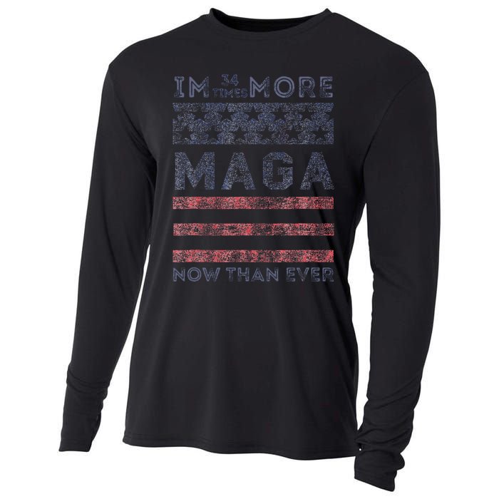 IM 34 Times More Maga Now Than Ever Felon Trump 2024 Cooling Performance Long Sleeve Crew