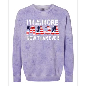 Im 34 Times More Maga Now Than Ever Felon Trump 2024 Colorblast Crewneck Sweatshirt