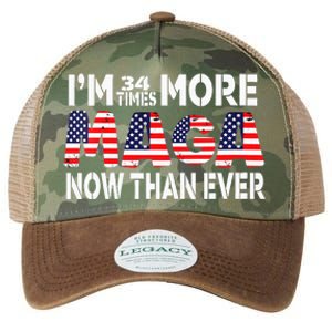 Im 34 Times More Maga Now Than Ever Felon Trump 2024 Legacy Tie Dye Trucker Hat