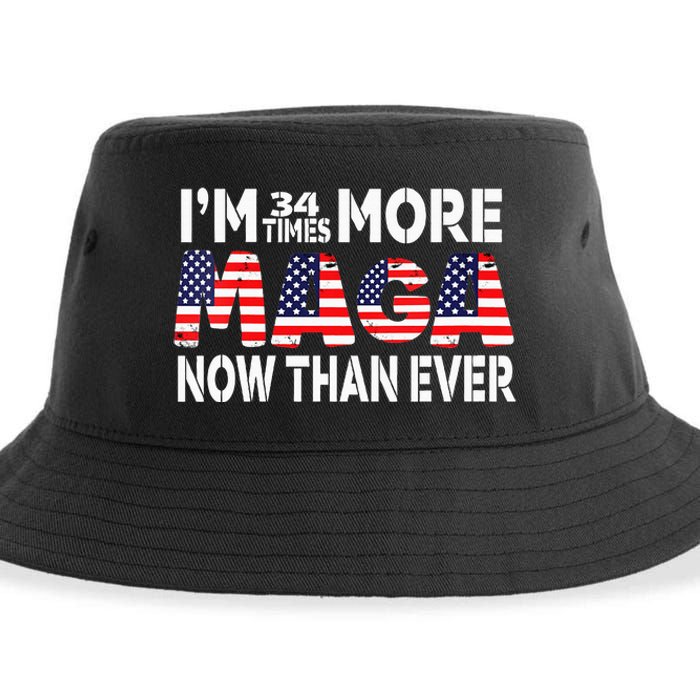 Im 34 Times More Maga Now Than Ever Felon Trump 2024 Sustainable Bucket Hat