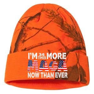 Im 34 Times More Maga Now Than Ever Felon Trump 2024 Kati Licensed 12" Camo Beanie