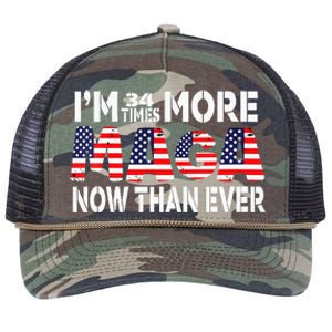 Im 34 Times More Maga Now Than Ever Felon Trump 2024 Retro Rope Trucker Hat Cap