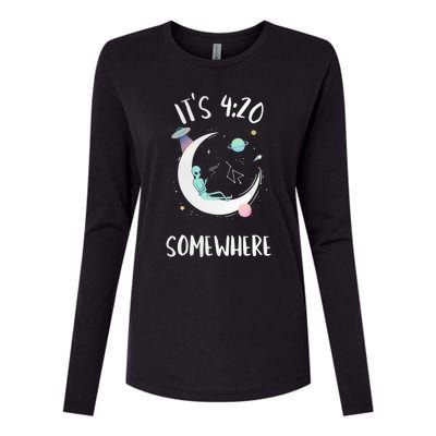 It’S 4 20 Somewhere Alien Womens Cotton Relaxed Long Sleeve T-Shirt